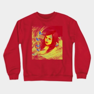 Butterfly wishes in red and yellow Crewneck Sweatshirt